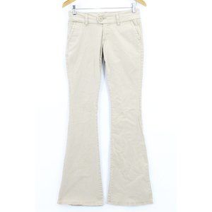 Perry Pants Women's Casual Beige Delias Style Skinny Flare Flat Front Size 3/4T